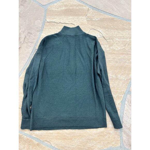 Smartwool Sweater Mens Large Green Sparwood Quarter Zip Pullover Merino Wool - Picture 5 of 5